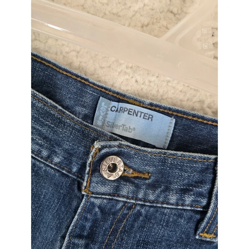 Levis SilverTab Carpenter Jeans Mens 30 Blue Denim Loose Distressed Destroyed